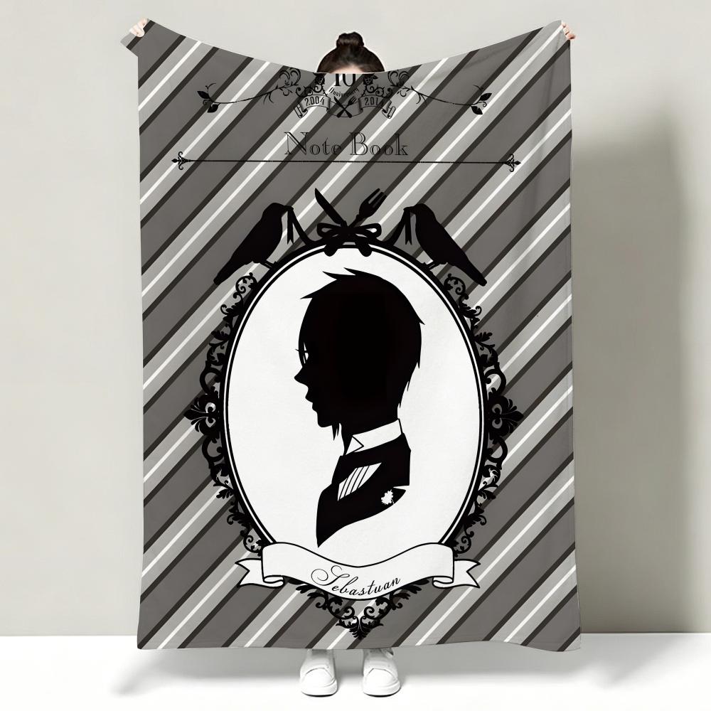 Coperta Plaid Morbida Calda in Flanella Anime B-Black B-Butler S-Square E-Enix, Multiuso per Divano Letto Ufficio Riposo