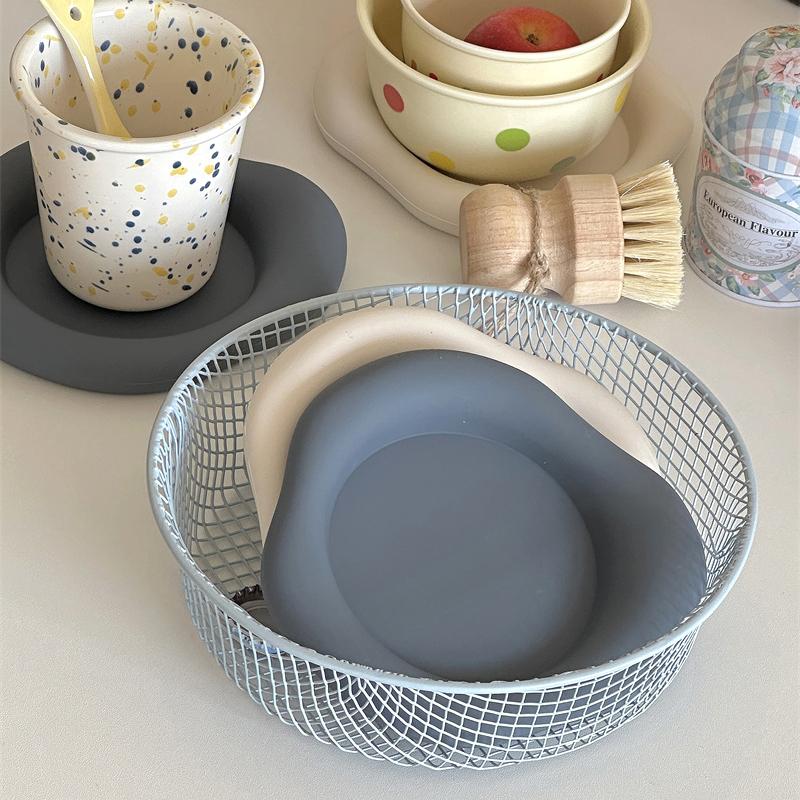 Nordic Storage Tray Cup Coaster Kitchen Decorative Tray Heat Insulated Pad Desktop Placemat Cups Holder Photo Props
