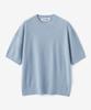 BLOND9 Mesh Pk Round Neck Short Sleeve Knit_Sky Blue