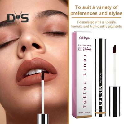 Delineador de labios despegable de 5 ml, duradero, resistente al agua, altamente pigmentado, extraíble, voluminoso, para labios, herramientas de maquillaje para mujeres, regalo de cumpleaños