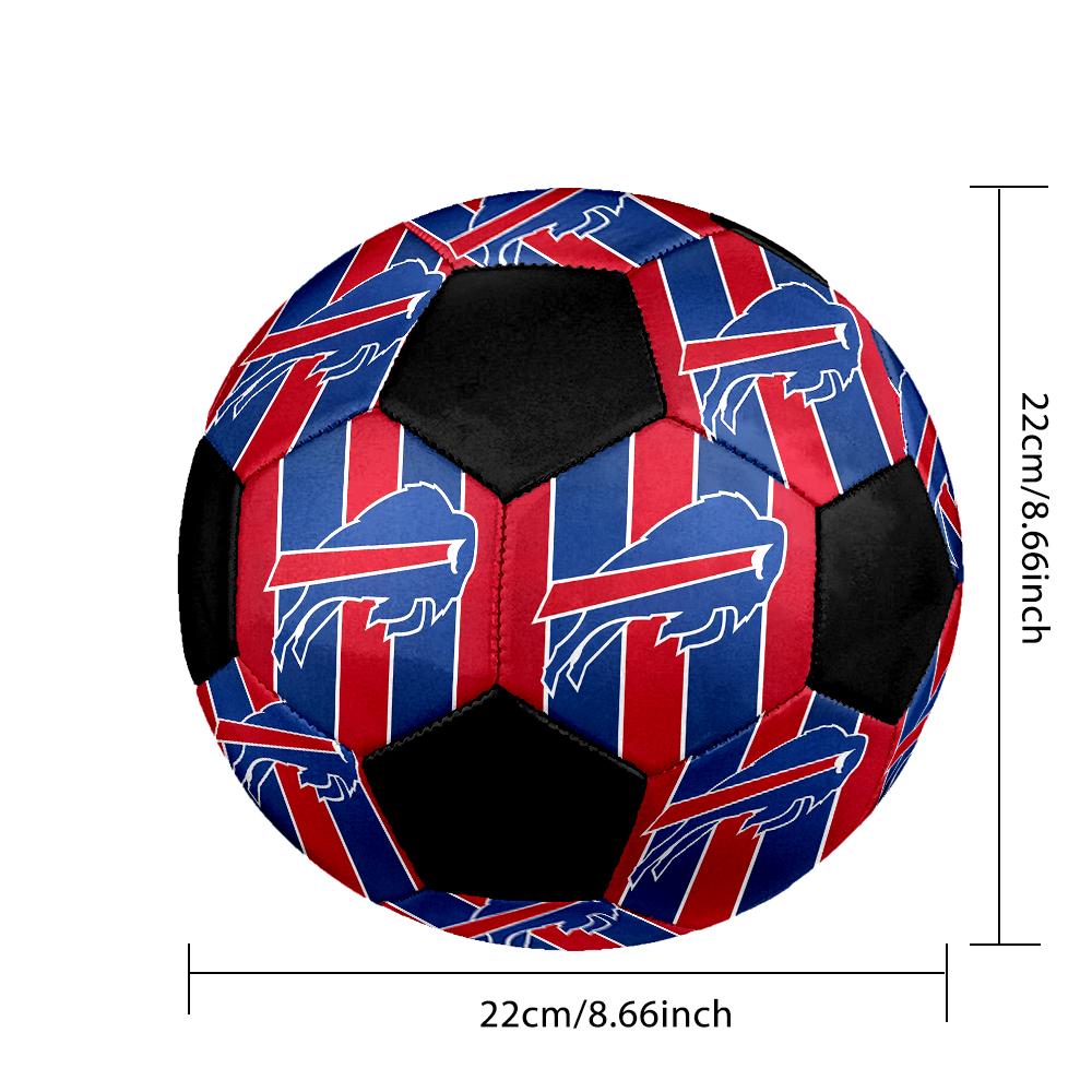 SIZE 5 Buffalo Bills Soccer Ball Colorful All Ages Machine Stitched PVC Competition Ready Durable High-Bounce