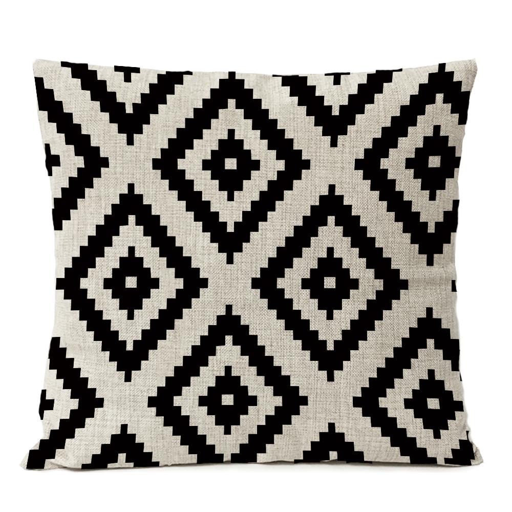 Black Geometric Boho Pillow Cover Bohemia Arrow Cushion Home Decorative Sofa Pillowcase