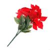 Artificial Silk Poinsettias Flowers Centerpiece Bouquet Christmas Home Decor X3UC