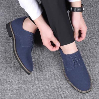 Fashion Big Size Men's PU Suede Casual Dress Shoes Comfort-Fit Breathable Business Office Loafers for Wide Width Comfortable Formal Wear