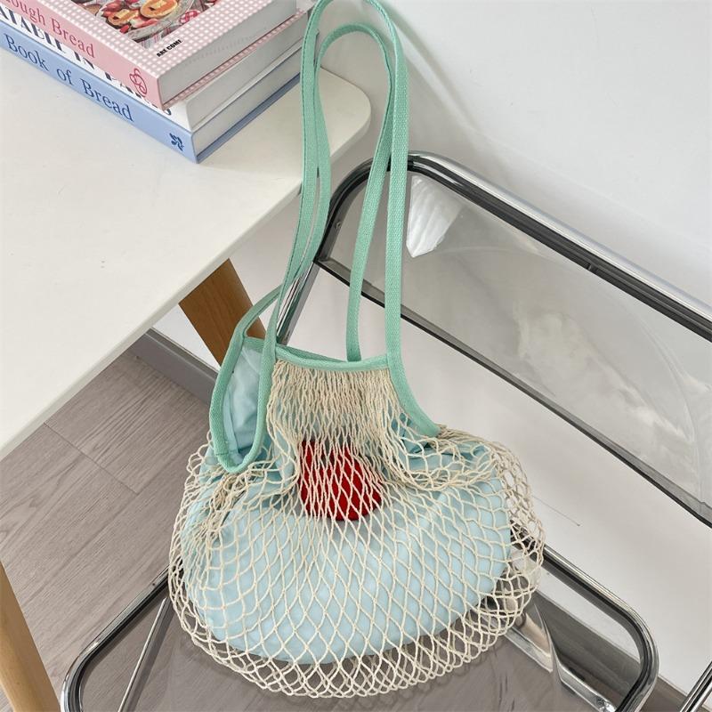 Summer Seaside Play Net Pocket Simple Niche Woven Women's Bag Fashion Shoulder Bag Shopping Fishing Net Bag