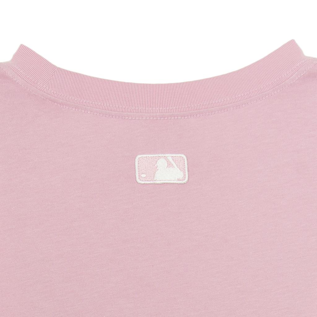 New MLB New York Yankees Basic Collection SS25 T Shirt Unisex Heather Gray Pink 3ATSB6153-50PKM