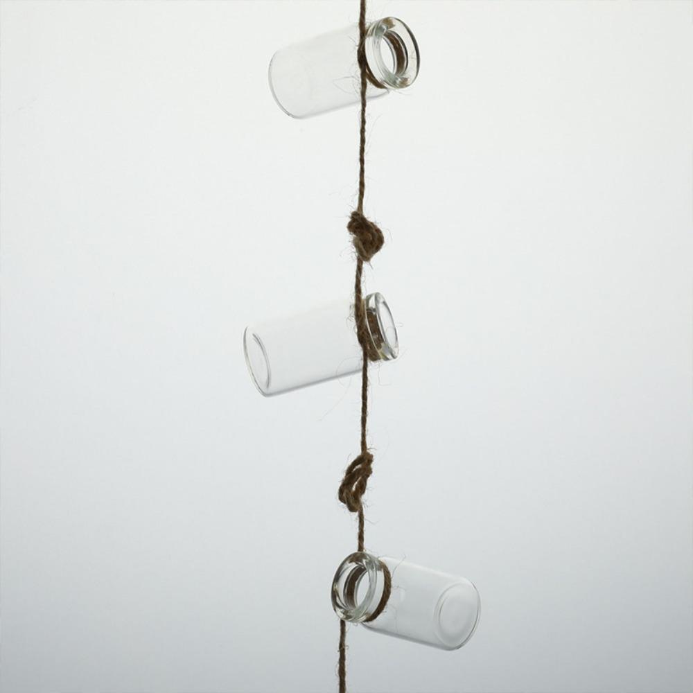 Nordic With 8 Mini Bottle Hydroponic Container Glass Vase Wind Chimes 1 Strings Hanging Vase