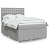 VidaXL Slat Bed Base with Mattress Light Grey 160x200cm Fabric 3291733