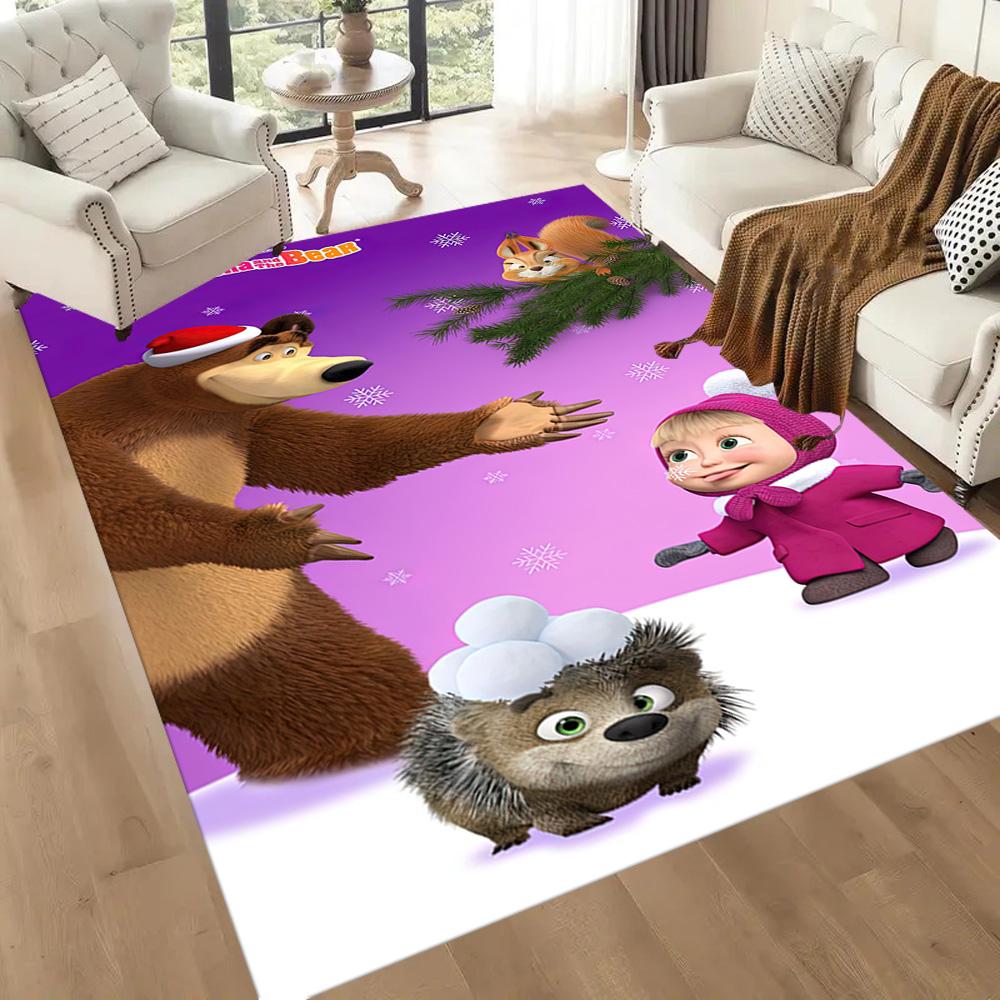 Masha Bear Carpet Suitable for Balcony Dormitory Playrooms Dining Room Anti-slip Rug Office Home Decor Wedding Party Gift