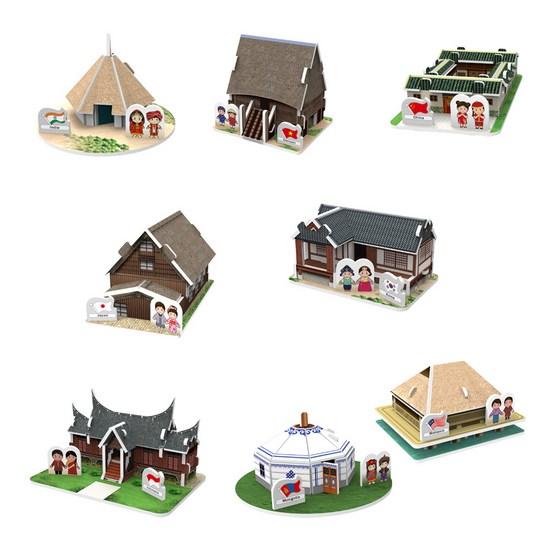 Paper Rock Asian Traditional House 3D Puzzle, Korean popular puzzles