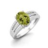 1.79 Ctw Oval Peridot 925 Sterling Silver Split Shank Women Engagement Ring