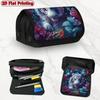 1pc White Tiger Design Double Layer Flip Pencil Case - Large Capacity Zipper Closure, Suitable for Schools, Offices And Travel, Ideal Birthday/Holiday