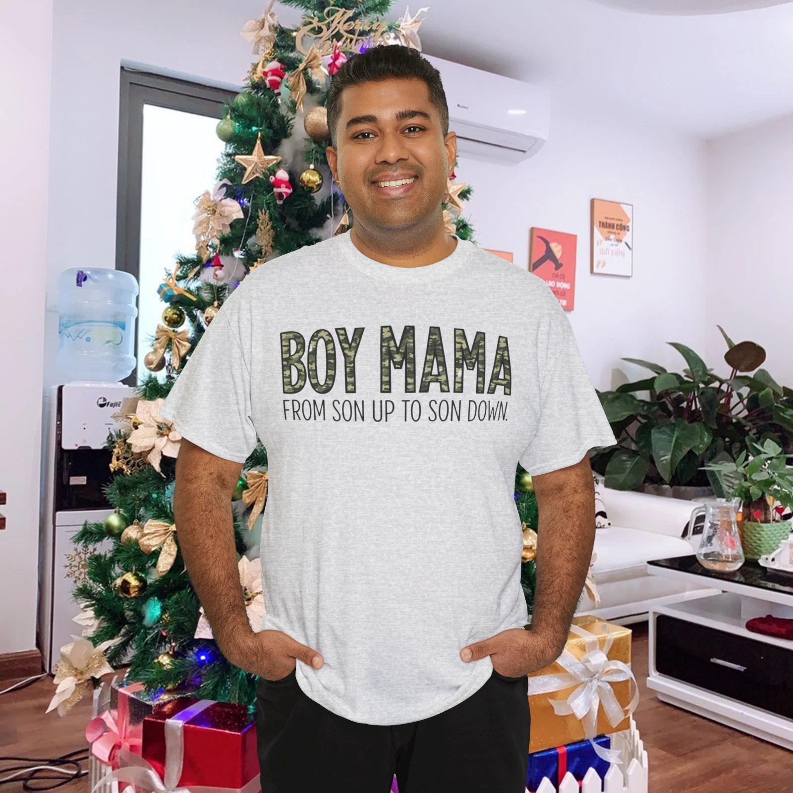 Boy Mama Camouflage Letter T- Shirt Tee XL