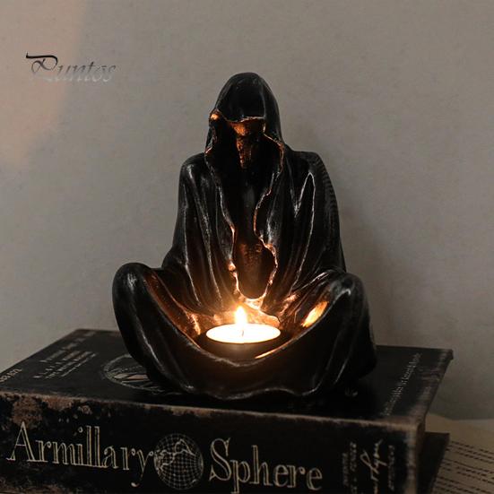 Halloween Ghost Wizard Kerzenhalter Harz Figur Duft Teelicht Kerze Leuchter Tisch Mittelstück Desktop Dekoration Festival Geschenk