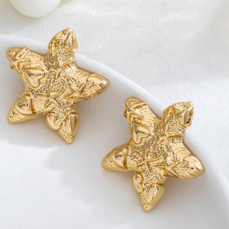 

Толстые текстурированные металлические серьги-пусеты в виде звезды для женщин, модный циркон, классический трендовый новый стиль, панк, повседневные аксессуары, подарки MQF168