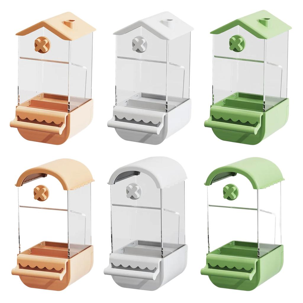 Automatic Bird Feeders Screw On Cage for Indoor Bird Feeders Transparent Visiable Large Capacity Birds Feeding Tool