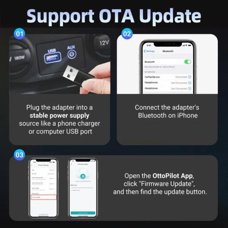 Wired To Wireless CarPlay Converter, Car Smart Connectivity and Entertainment System Adapter, Upgraded Air Freshener Clip