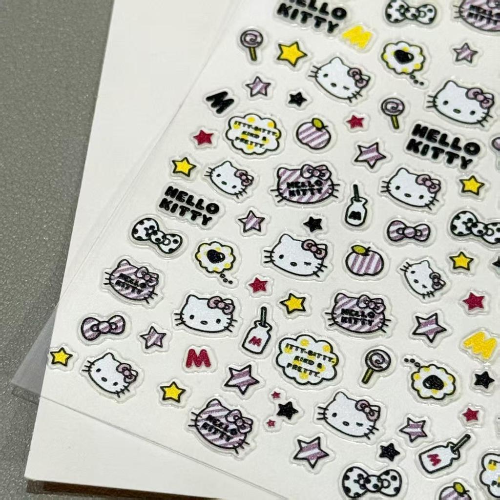 Cute Kitty Cat Embossed Nail Art & Device Stickers