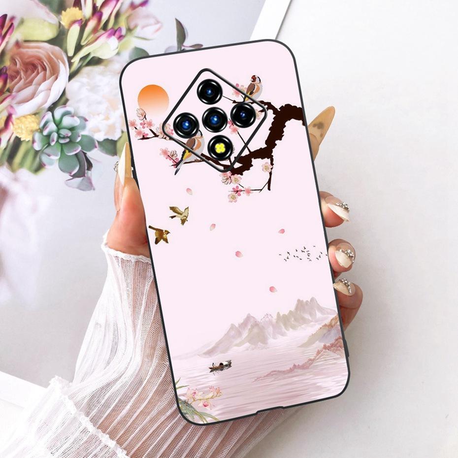 Cute Printing Phone Case For Infinix Zero8 Zero8i Soft Black Silicone TPU Cases For Infinix Zero 8 8i X687B X687 Covers Bumpers