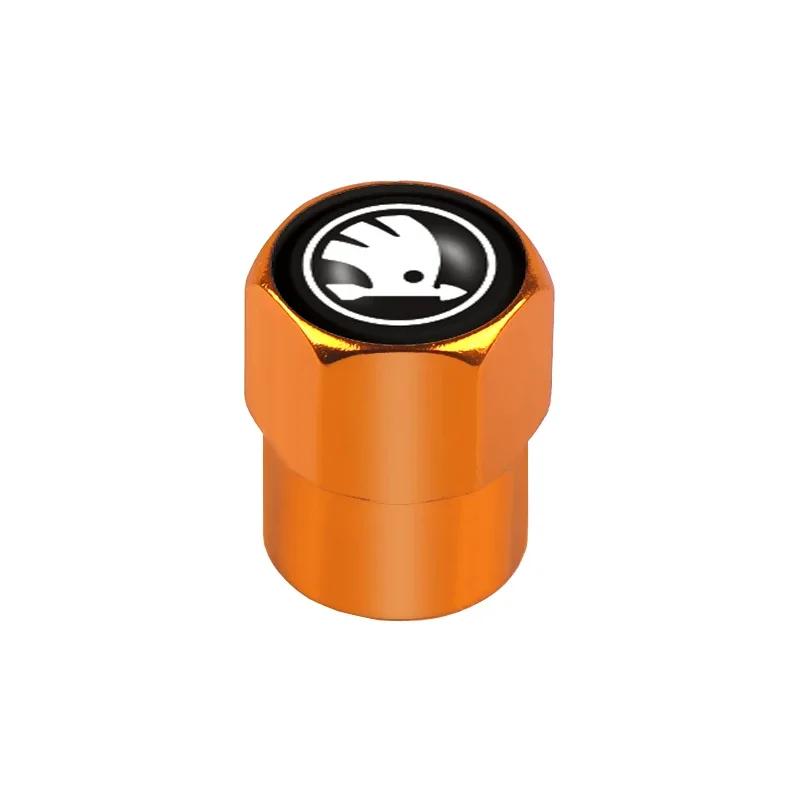 Samolepka na auto 2025 Horká 4ks Krytky ventilků pneumatik kol auta Pouzdro na dřík Pro Skoda Octavia Fabia Rapid Yeti Superb Octavia A5 A7 VRS S Emblémem