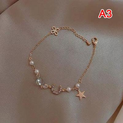 Exquisite Bracelets For Women Star Moon Zircon Pearl Bracelet Simple