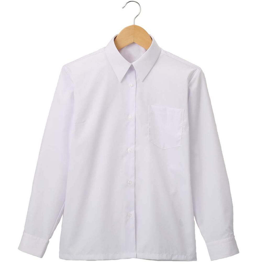 Langarm Schulkleid ohne Kleid Schule Gymnasium Mittelschule bis Japanische Größe [Fang] Mädchenhemd, Mädchen, Knitterarm, Bügeln, Hemd,