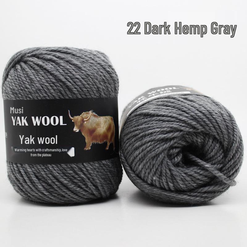 Hand-Knitted Medium-Thick Yak Wool Yarn for Scarves, Hats, Coats, Vests, and Sweaters