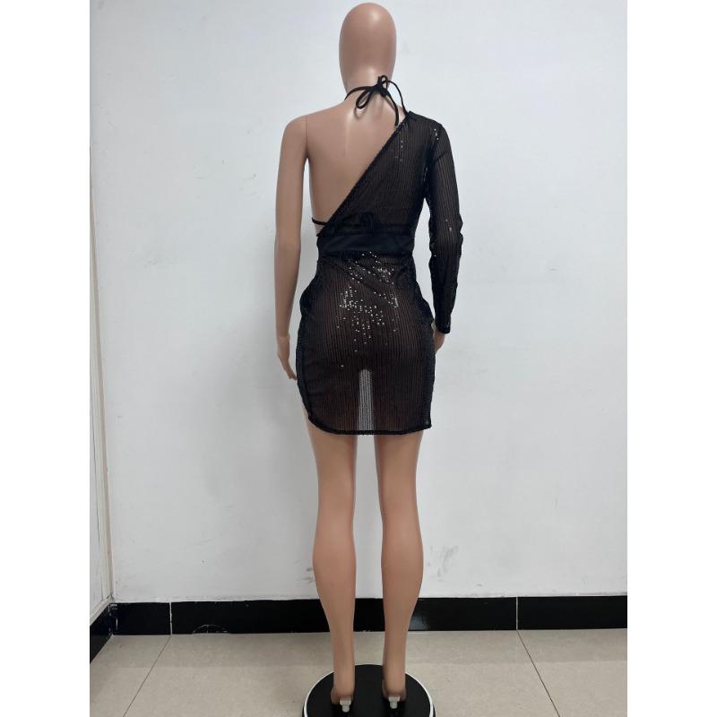 Women's Summer Fashion New Nightclub Hottie Backless Long Sleeved Dress