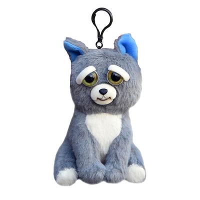 Feisty Pets Mini Dog RANGS Japan Feisty Pets Mini Angry Dog Plush Keychain with Dramatically Changing Facial Expressions - - -