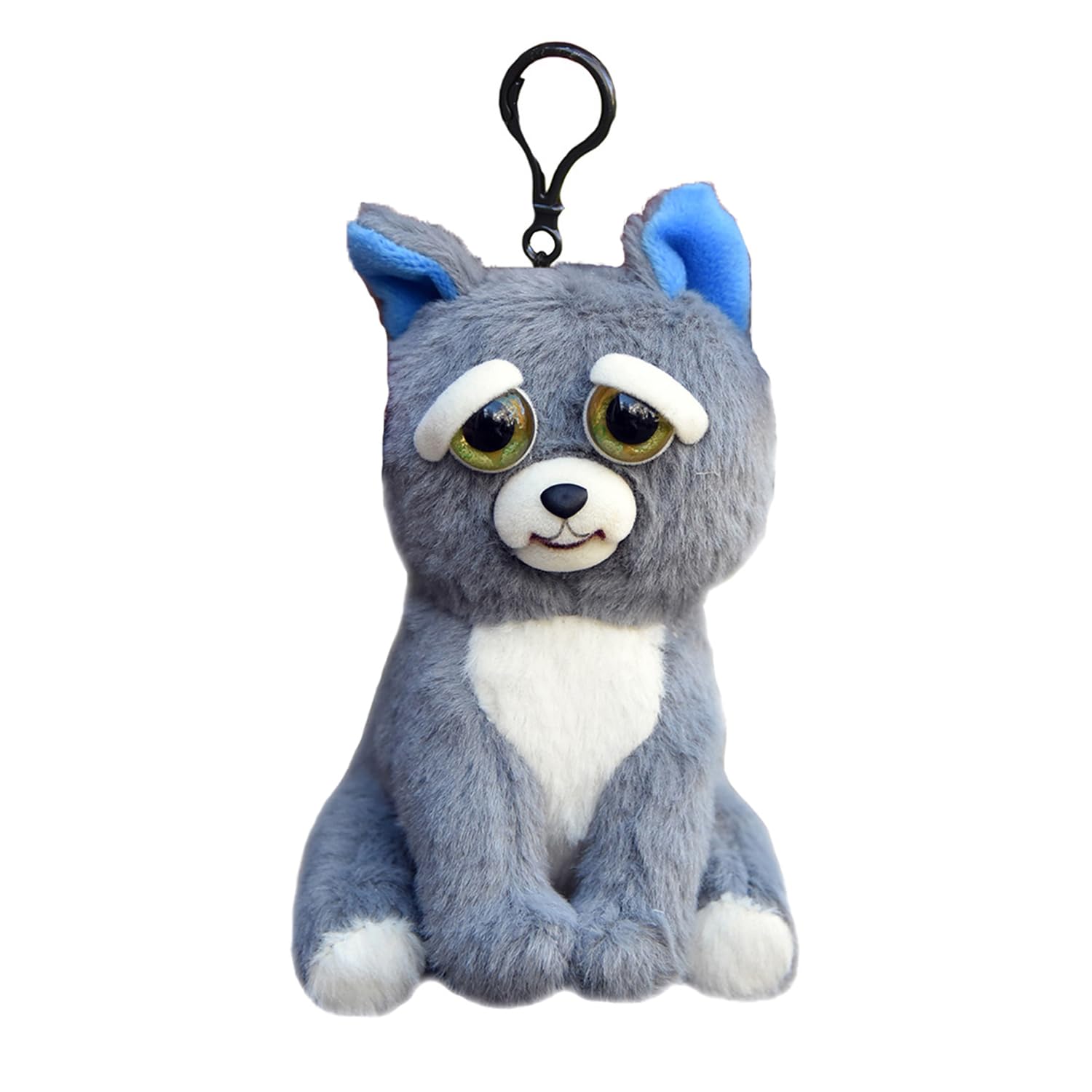 Feisty Pets Mini Dog RANGS Japan Feisty Pets Mini Angry Dog Plush Keychain with dramatically changing facial expressions - - -