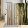 Tenda da Doccia in Bambù Bagno Decorazioni per la Casa Piante Verdi Paesaggio Tende da Bagno con Ganci Tessuto Impermeabile in Poliestere Lavabile