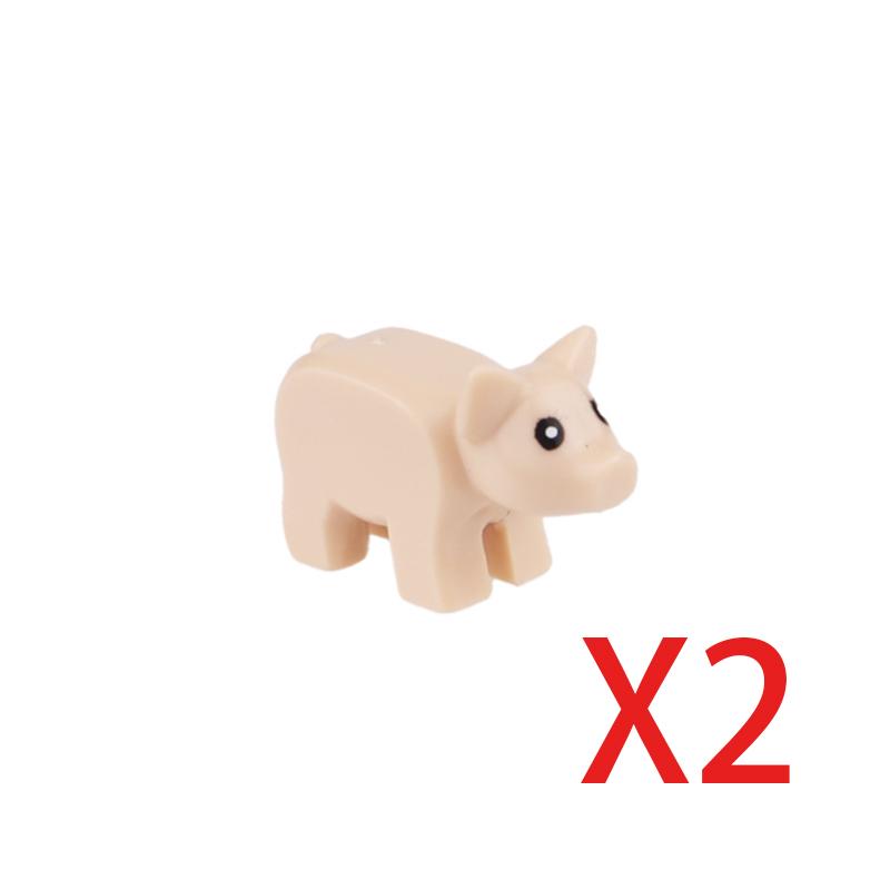 MOC Building Blocks Mini Bricks City Animal Zoo Fram Owl Goat Swan Pig Tortoise Rabbit Chicken Duck Accessories DIY Toys Gifts