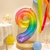 40" Rainbow Gradient Number Balloons for Kids' Birthday Party Photo Props
