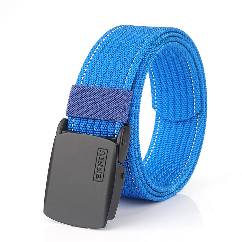 Neuer Pendlergürtel für Herren mit automatischer Schnalle aus Nylon, vielseitiger, dicker Doppelschichtgürtel für die Freizeit im Freien