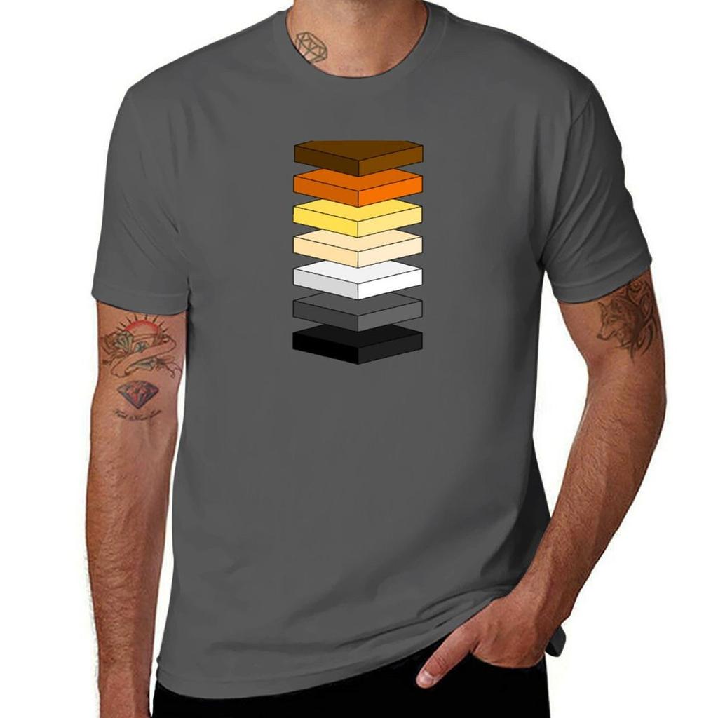 Subtle Bear Pride Flag Geometric Design Tshirt Graphic Print Short Sleeve Tshirt