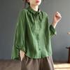 Women's Colorful Retro Ethnic Embroidered Cotton Linen Shirt, New Autumn Style