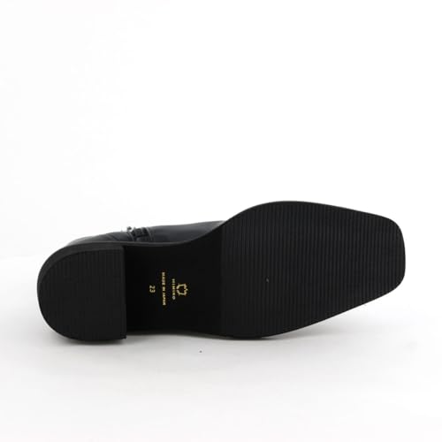 Genuine leather, soft cushioning, lightweight, made in Japan, HIMIKO lightweight sheepskin stretch boots with a sole, 651401, black, size 225.