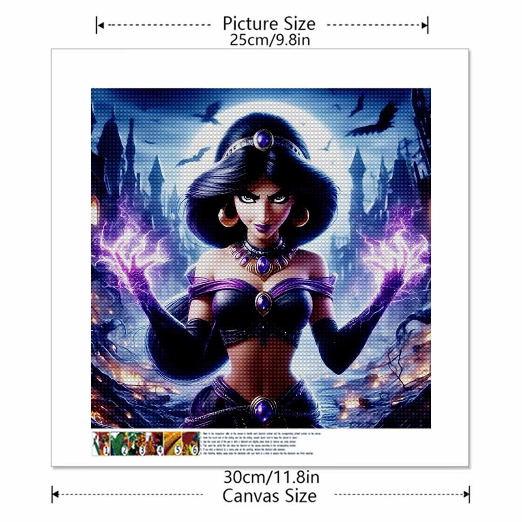 5D DIY Diamond Painting Decorative The Black Princess Full Round Drill Scenery Diamond Embroidery Cross Stitch Kits Home Decor Gift