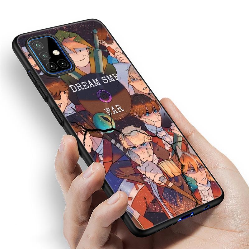 Dream Smp War Cartoon Case For Samsung Galaxy A12 A02S A22 A32 A52 A72 A71 A51 A41 A31 A21 A11 A50 A70 A10S A20S Black Cover