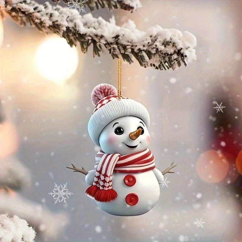 1Pcs Snowman for Christmas Decoration Acrylic Pendant Home Room Decor Christmas Tree Hanging Decor New Year Navidad Gifts Winter