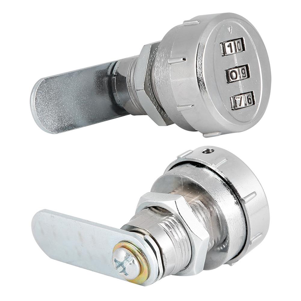Mechanical Code 3-Digit Password Cabinet Lock Chrome 20mm/0.79in