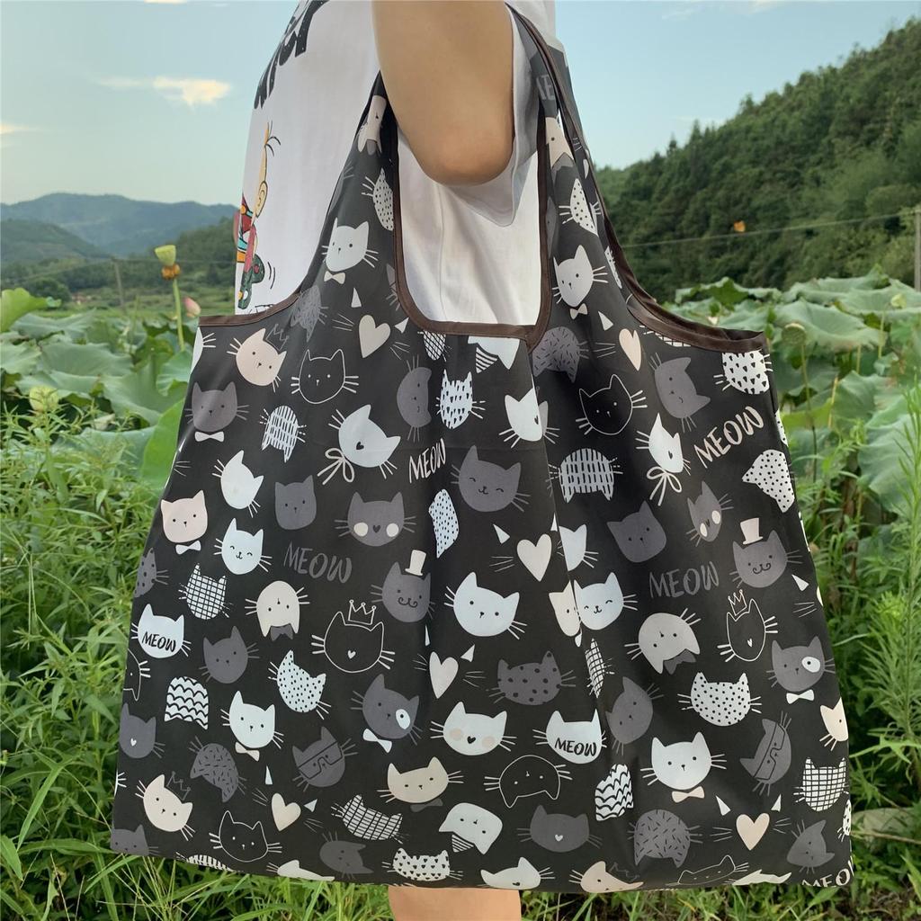 Eco-Friendly Foldable Korean Style Portable Shopping Bag - Medium Size Handbag
