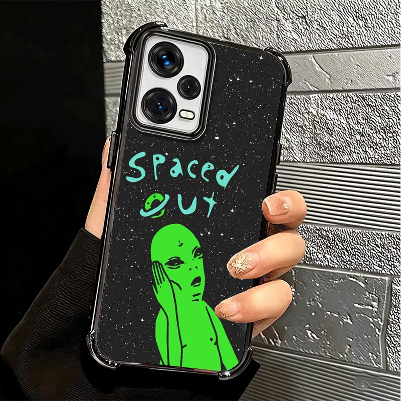 Funny Space UFO Alien Thing Soft Phone Case For Xiaomi Redmi Note 14 15 Pro Plus 13 12 11S 11T 5G 10 9S 9 Plating Anti-Fall Fund