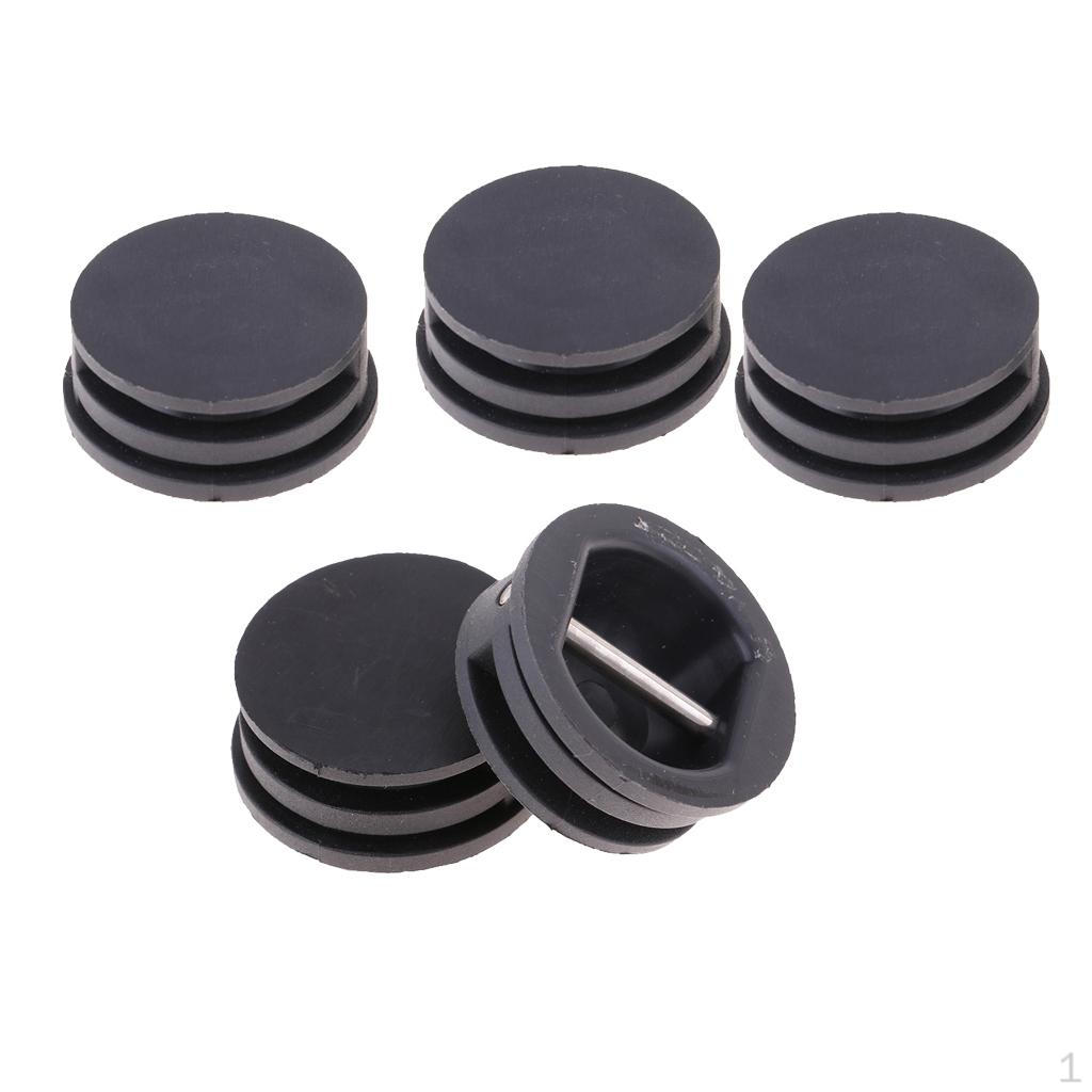 5 x Durable Surfboard Leash Plug Surfing Accessories, Black