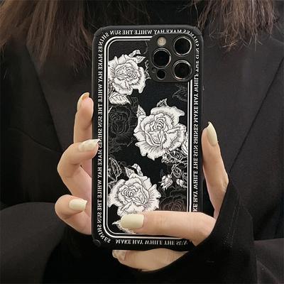 Husă de telefon florală cu flori retro pentru Iphone14 13 12 11 Promax X Xr 7 8 Plus Se2 Husă din silicon moale de protecție 1125