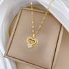 Heart-Shaped Collarbone Chain, Fashionable And Simple Copper Micro-Inlaid Necklace Pendant For Girlfriend Gift