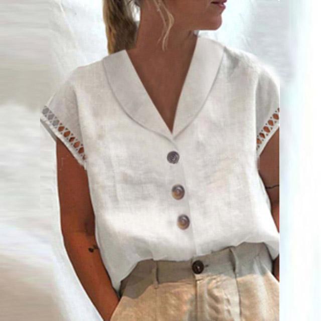 

Женская хлопковая льняная блузка летняя реглан на рукавах пуговицы топы женская рубашка hallow оверсайз белые рубашки