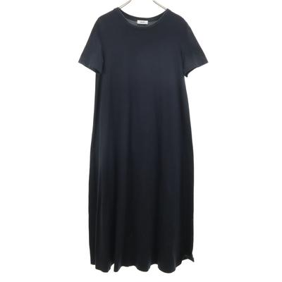 HAUNT Made In Japan Short Sleeve Long Dress 38 Navy Women Used