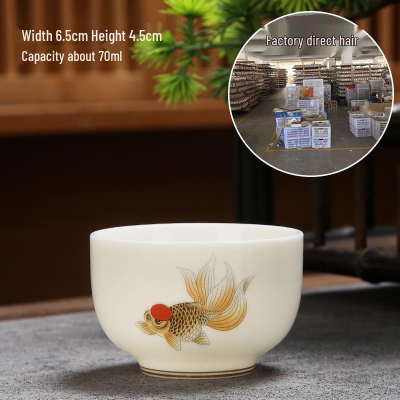 Sheep Fat Jade Porcelain Teacup: Chinese Ceramic Master Cup for Tea Tasting