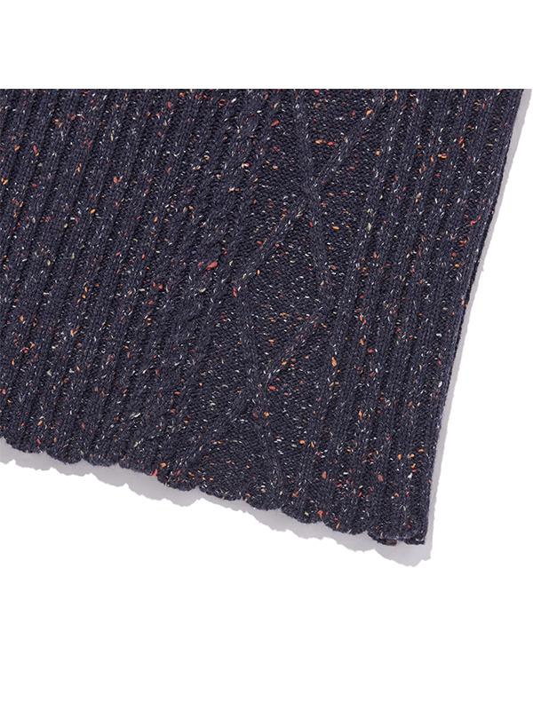 KIRSH Texture Pattern Knit Long Skirt [Dark Navy]
